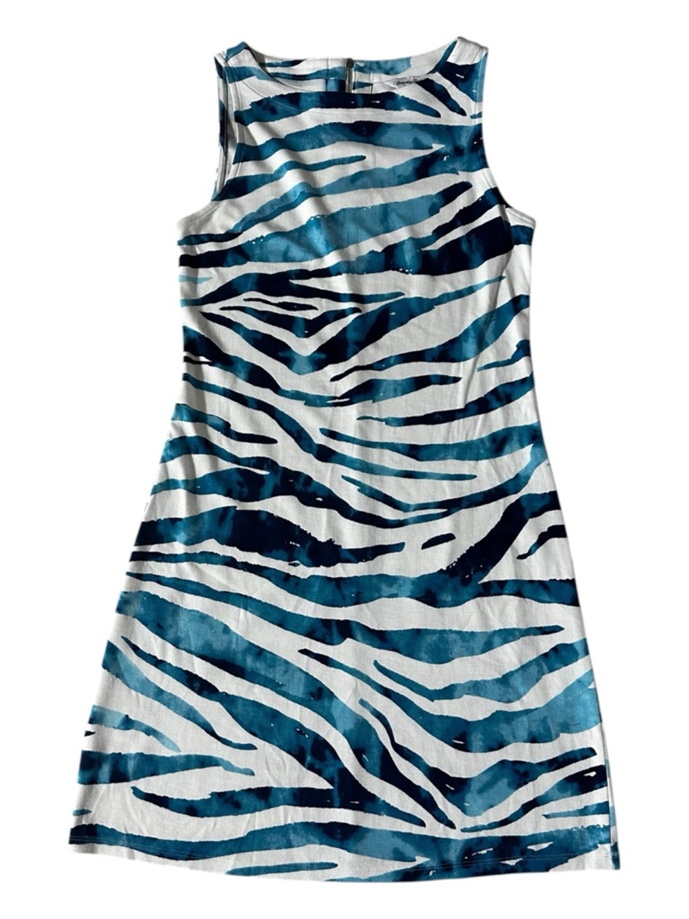 Tommy Bahama Blue & White Zebra-Print Mini Dress - Picture 3 of 7